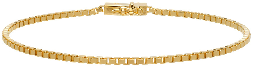 Tom Wood Gold Medium Square Bracelet | ModeSens