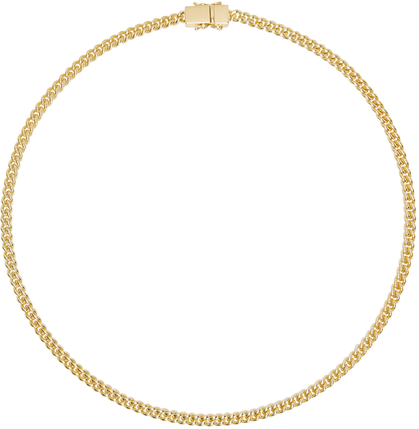 Tom Wood: Gold Thin Rounded Curb Chain Necklace | SSENSE