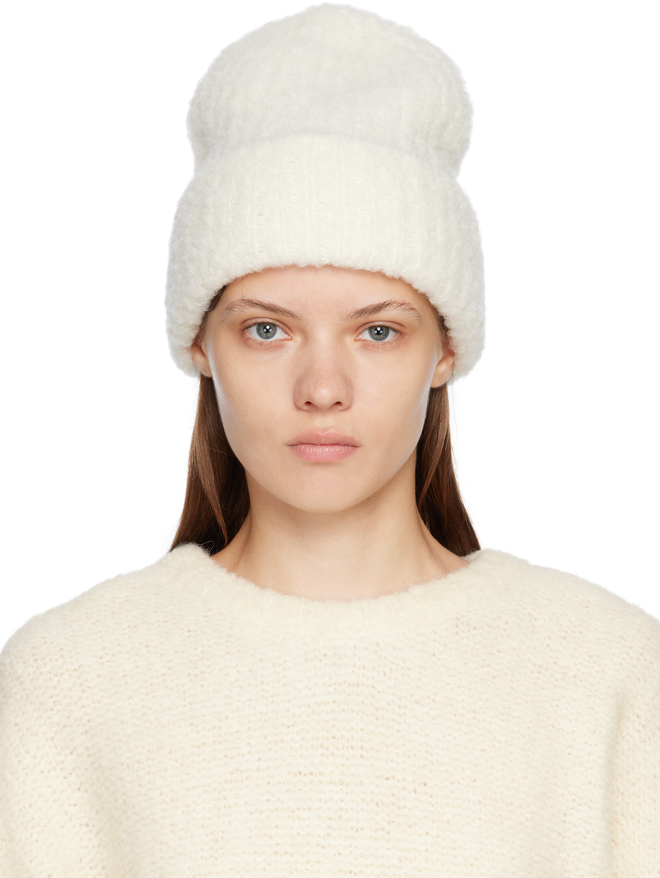 Off-White Ribbed Beanie