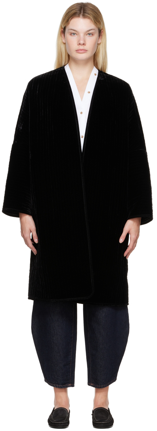 Totême Black Quilted Coat