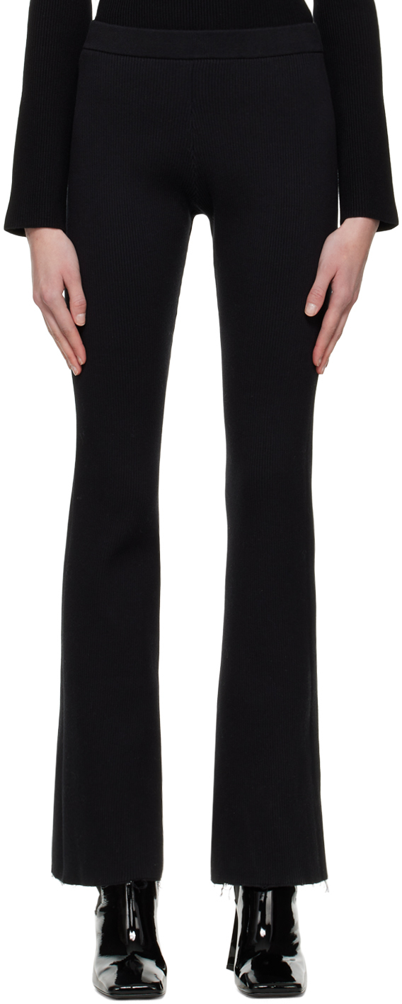 Black Rib Line Lounge Pants