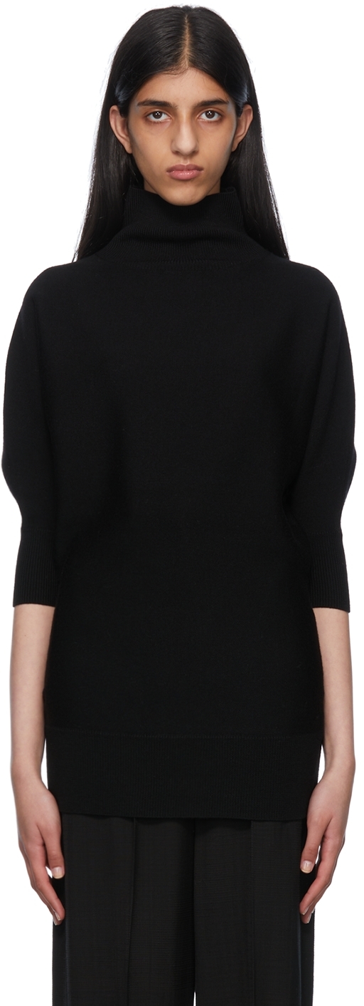 Totême: Black Wool Turtleneck | SSENSE