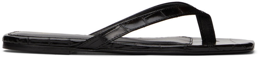 Totême Black Flip-Flop Flat Sandals