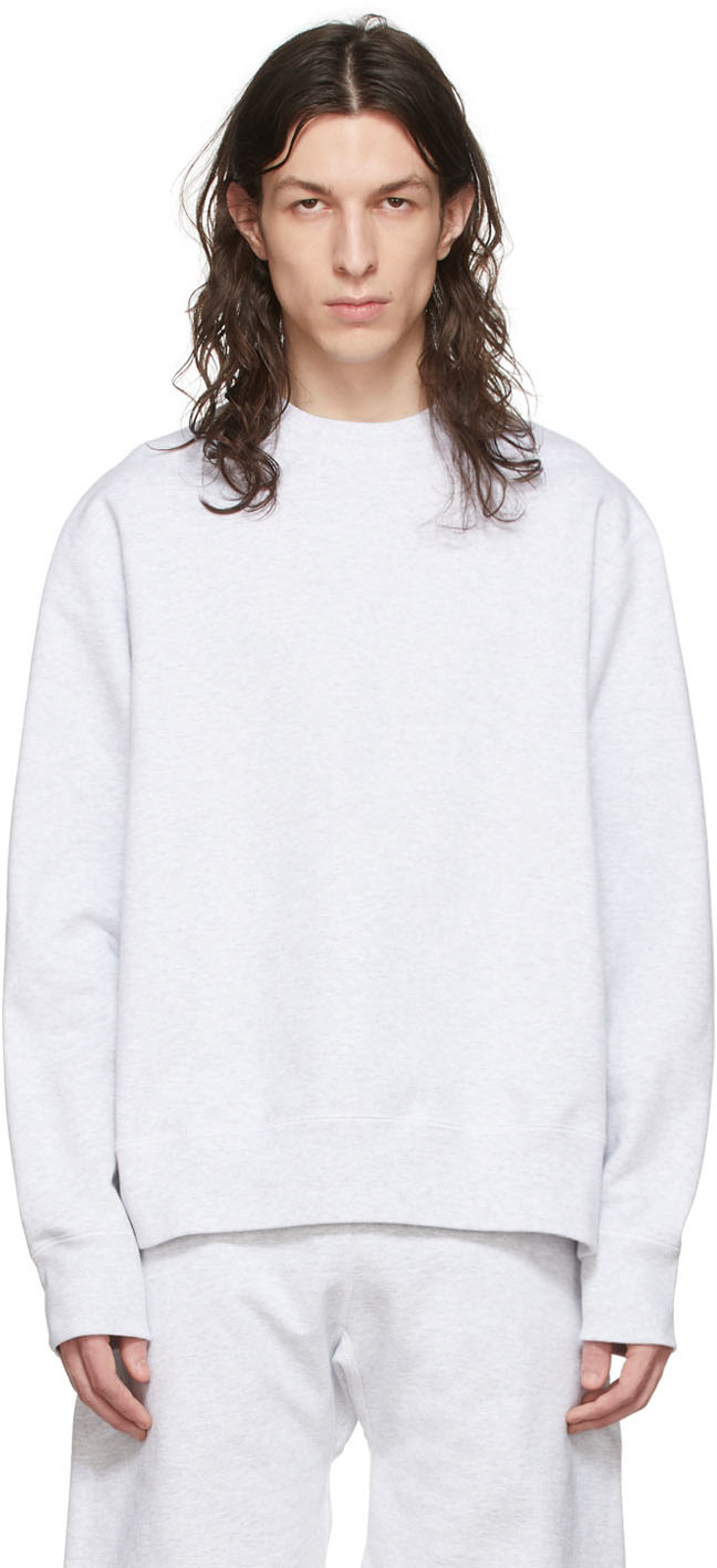 SSENSE Exclusive Grey Logo Sweatshirt SSENSE Clothing Sweaters Sweatshirts 
