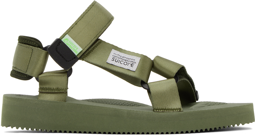 Suicoke Green Depa-cab Sandals In Olive