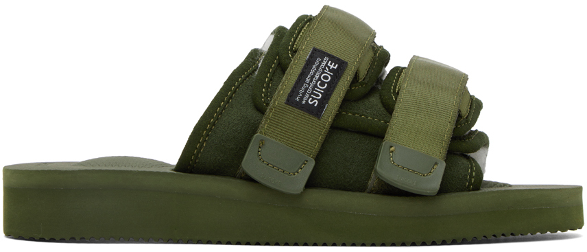 Shop Suicoke Green Moto-mab Sandals In Olive