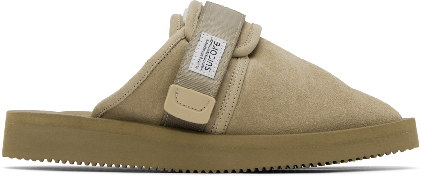 Suicoke Zavo-mab Shearling-lined Slippers In Taupe