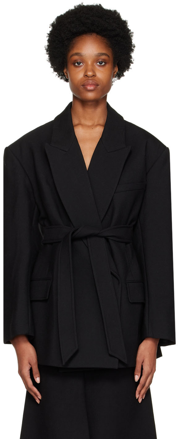 Cardigan de style cape noir exclusif à SSENSE Ssense Femme Vêtements Manteaux & Vestes Manteaux Ponchos & Capes 