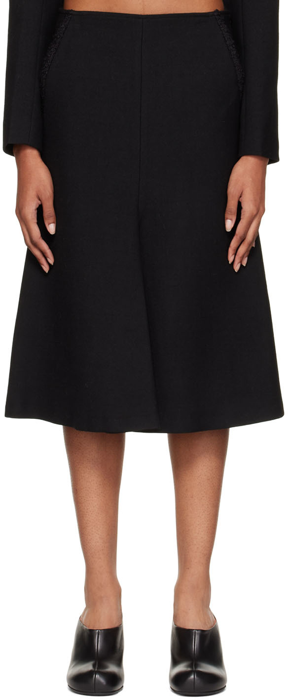 Recto Black Pocket Midi Skirt