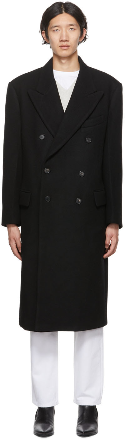 Recto Black Double-Breasted Coat