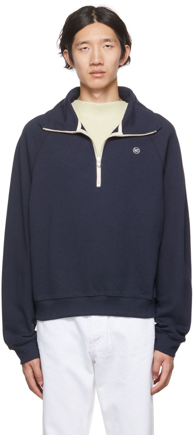 Navy Half-Zip Sweater by Recto on Sale