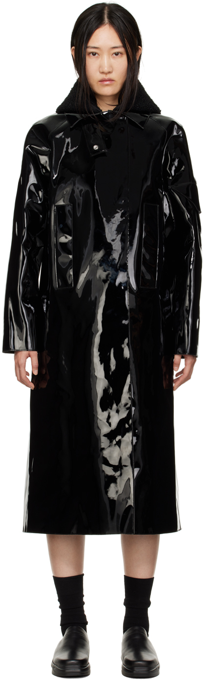 1017 ALYX 9SM: Black Hooded Coat | SSENSE