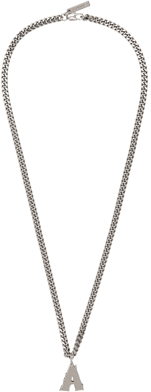 1017 ALYX 9SM: Silver Graphic Single Necklace | SSENSE UK