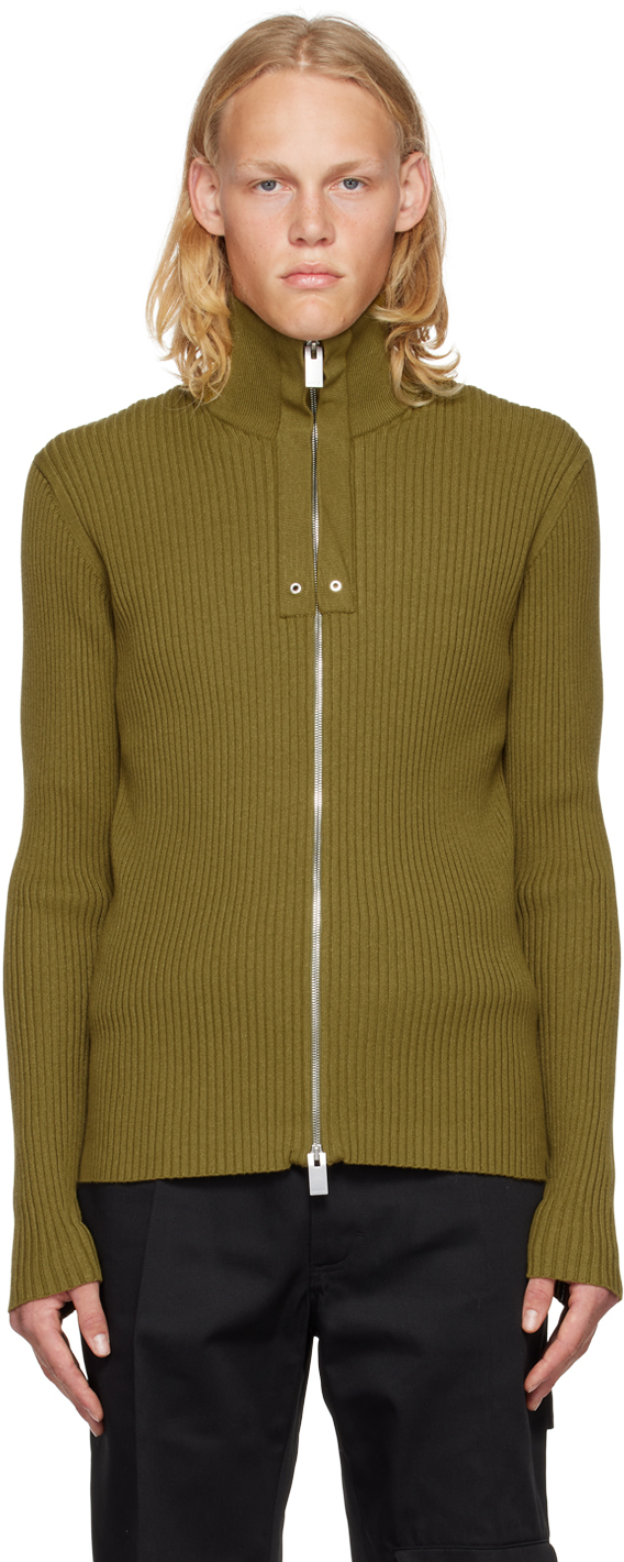 Shop Alyx Green Zip-up Sweater In Military Green
