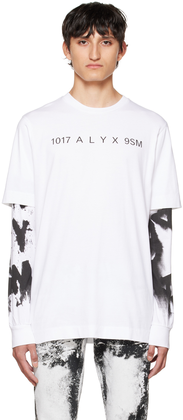 1017 ALYX 9SM White Graphic Long Sleeve T-Shirt