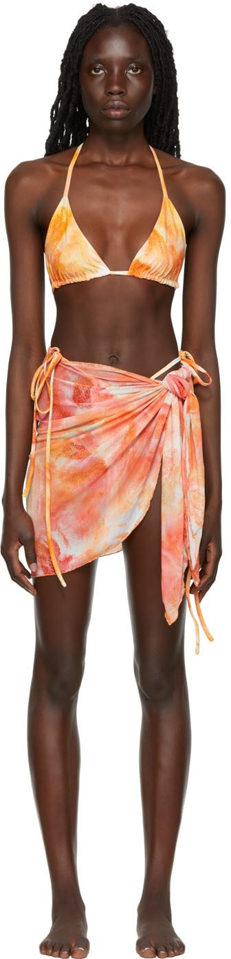 KIM SHUI SSENSE Exclusive Orange String Bikini Set