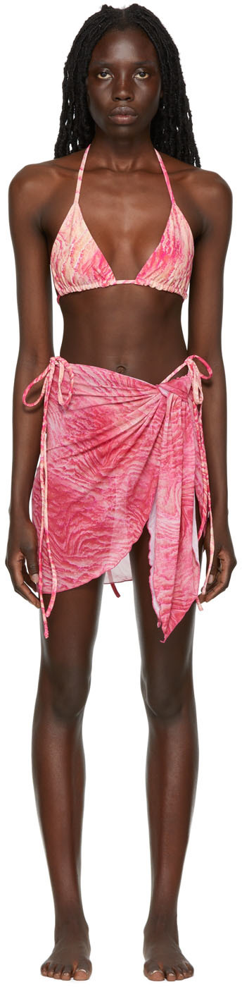 KIM SHUI SSENSE Exclusive Pink String Bikini Set