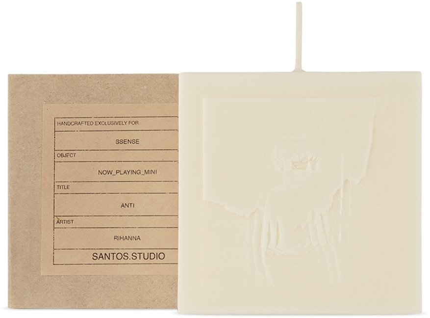 Santos.studio Ssense Exclusive White 'anti' Candle In N/a