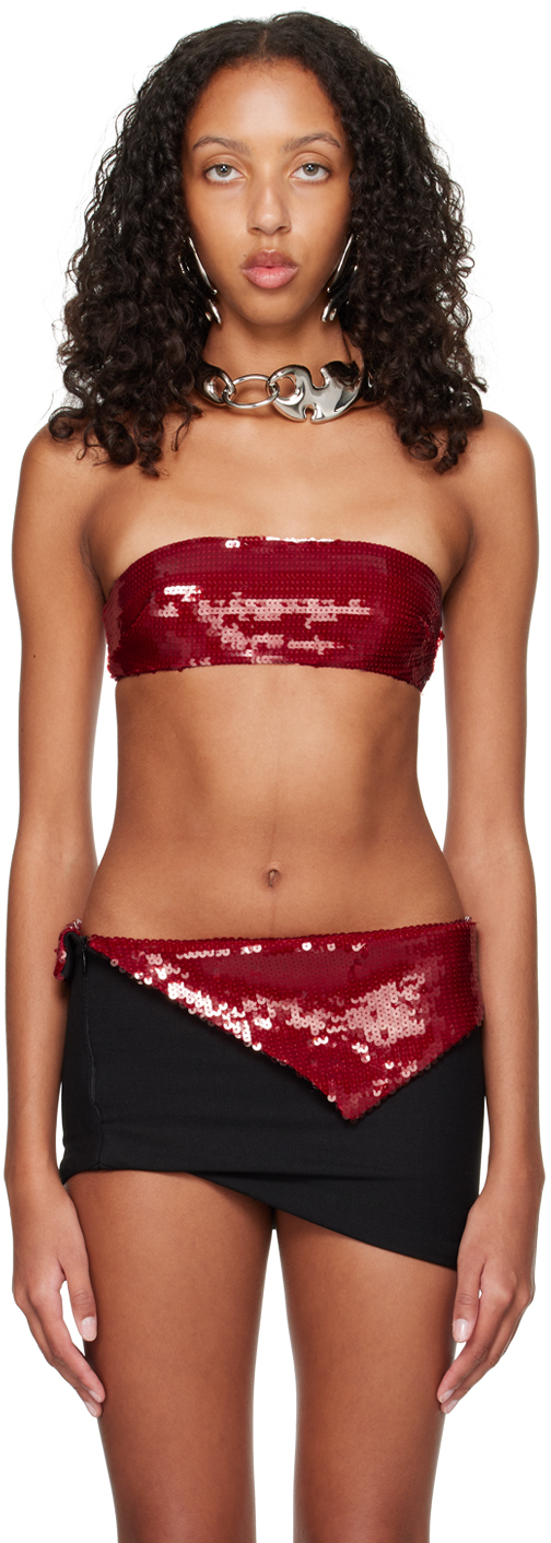 LAQUAN SMITH RED BANDEAU BRA