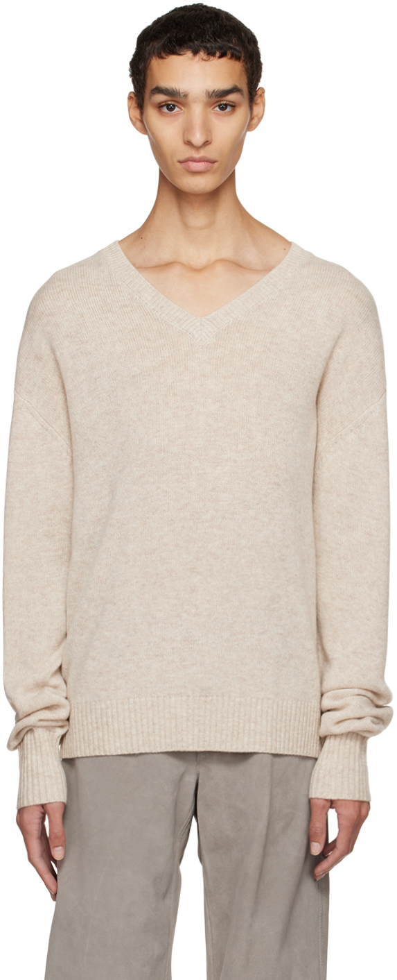 Maryam Nassir Zadeh: Beige Davis Sweater | SSENSE