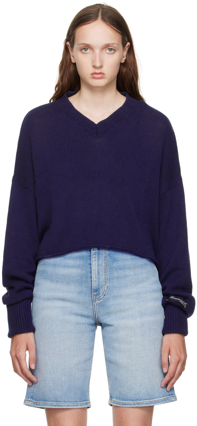 Navy Cropped Sweater