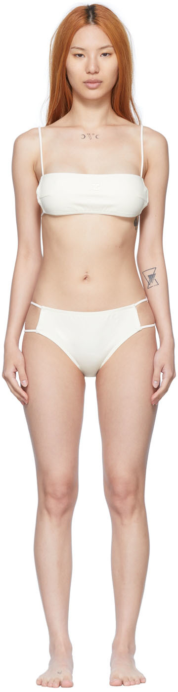 Courrèges SSENSE Exclusive Off-White Nylon Bikini