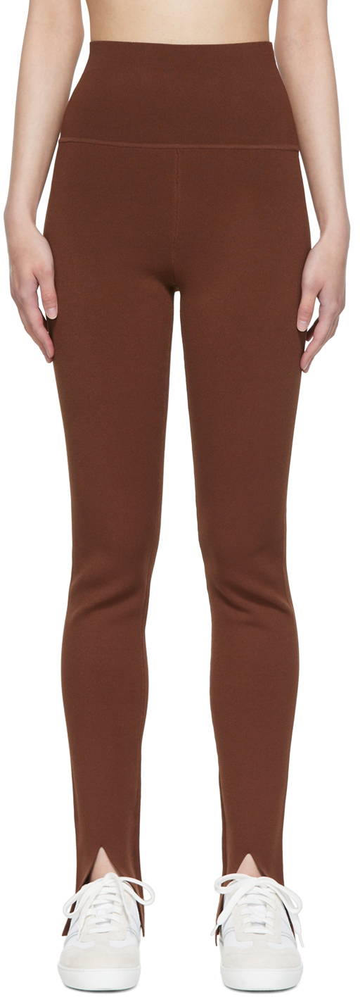 Brown Body Split Front Leggings by Victoria Beckham on Sale