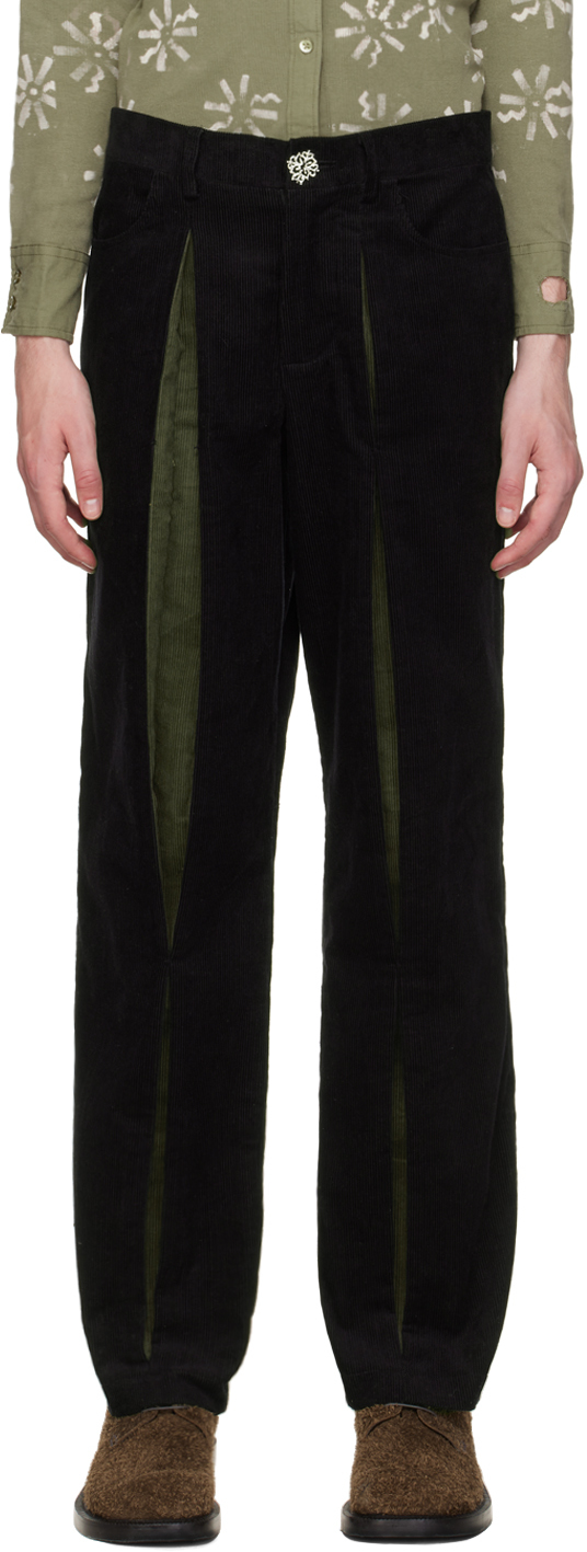 SSENSE Exclusive Black & Green Reveal Trousers
