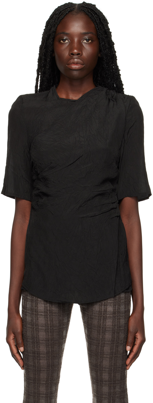 Black Drapped T-Shirt