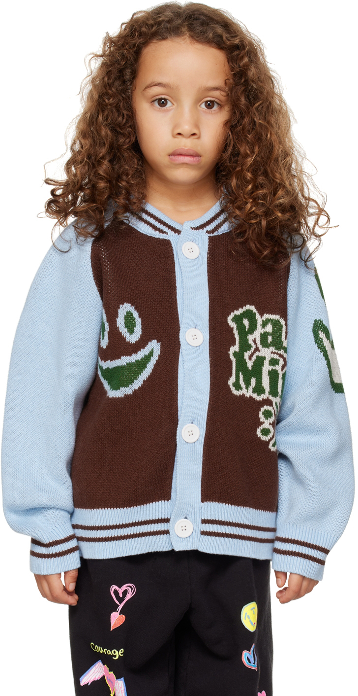 Perks And Mini Ssense Exclusive Kids Blue & Brown Cardigan In Multi