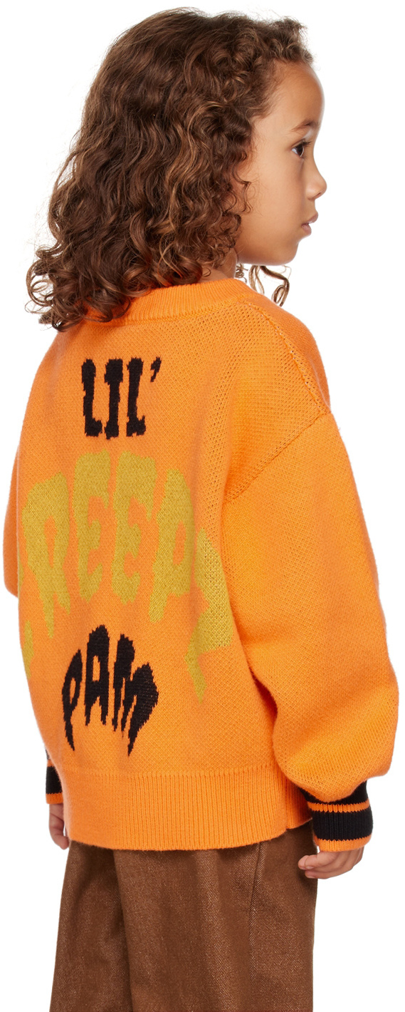 Perks And Mini Ssense Exclusive Kids Orange Jack-o-lantern Sweater In Orange