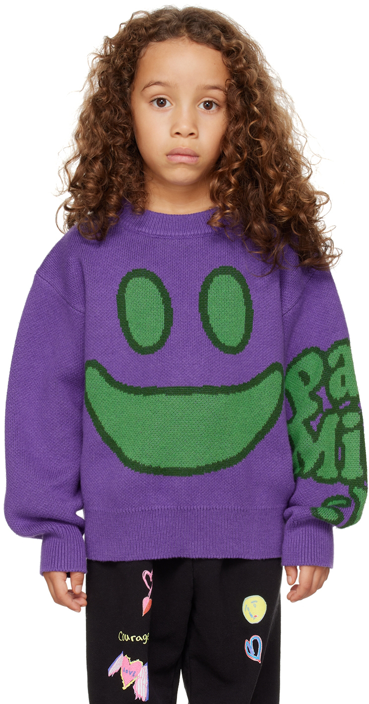 Perks And Mini Ssense Exclusive Kids Purple Face Sweater