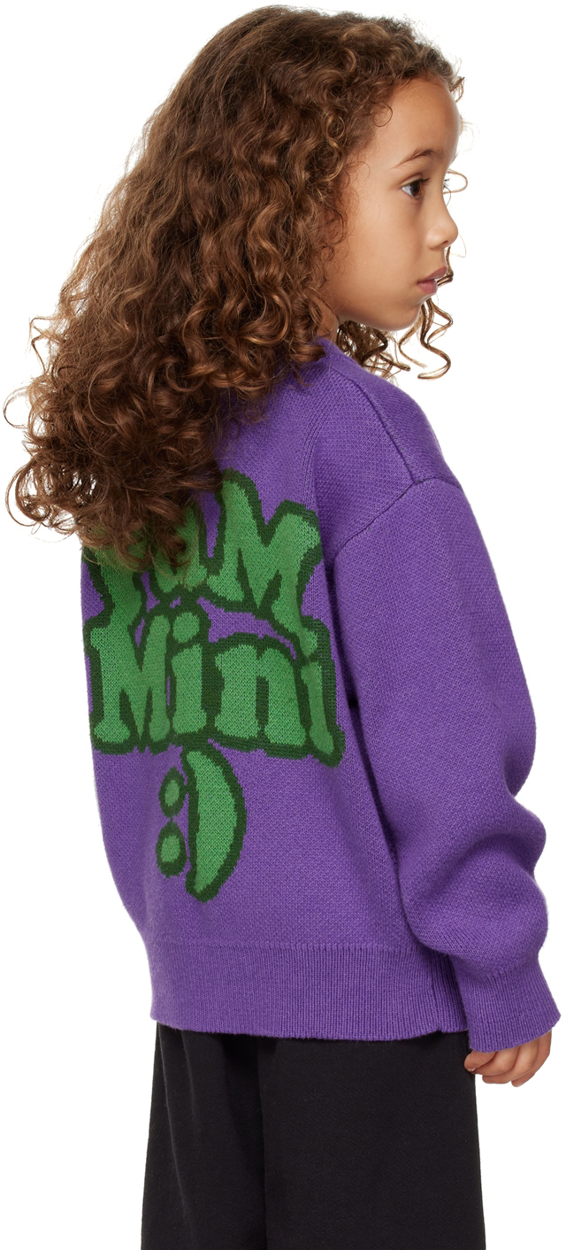 Perks And Mini Ssense Exclusive Kids Purple Face Sweater In Purple