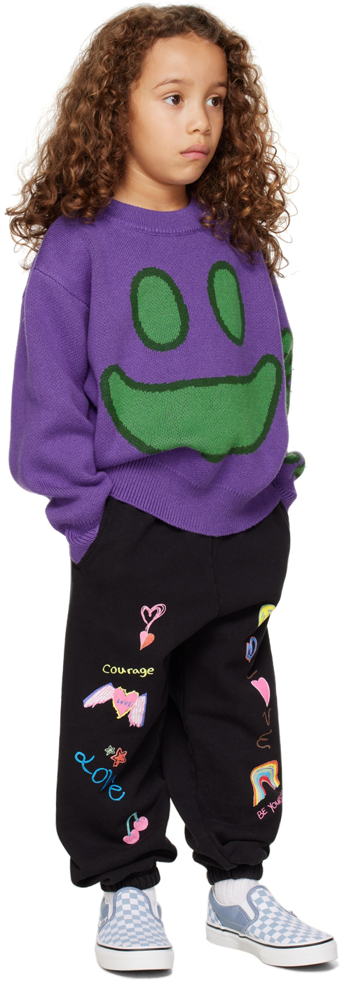 Perks And Mini Ssense Exclusive Kids Purple Face Sweater In Purple