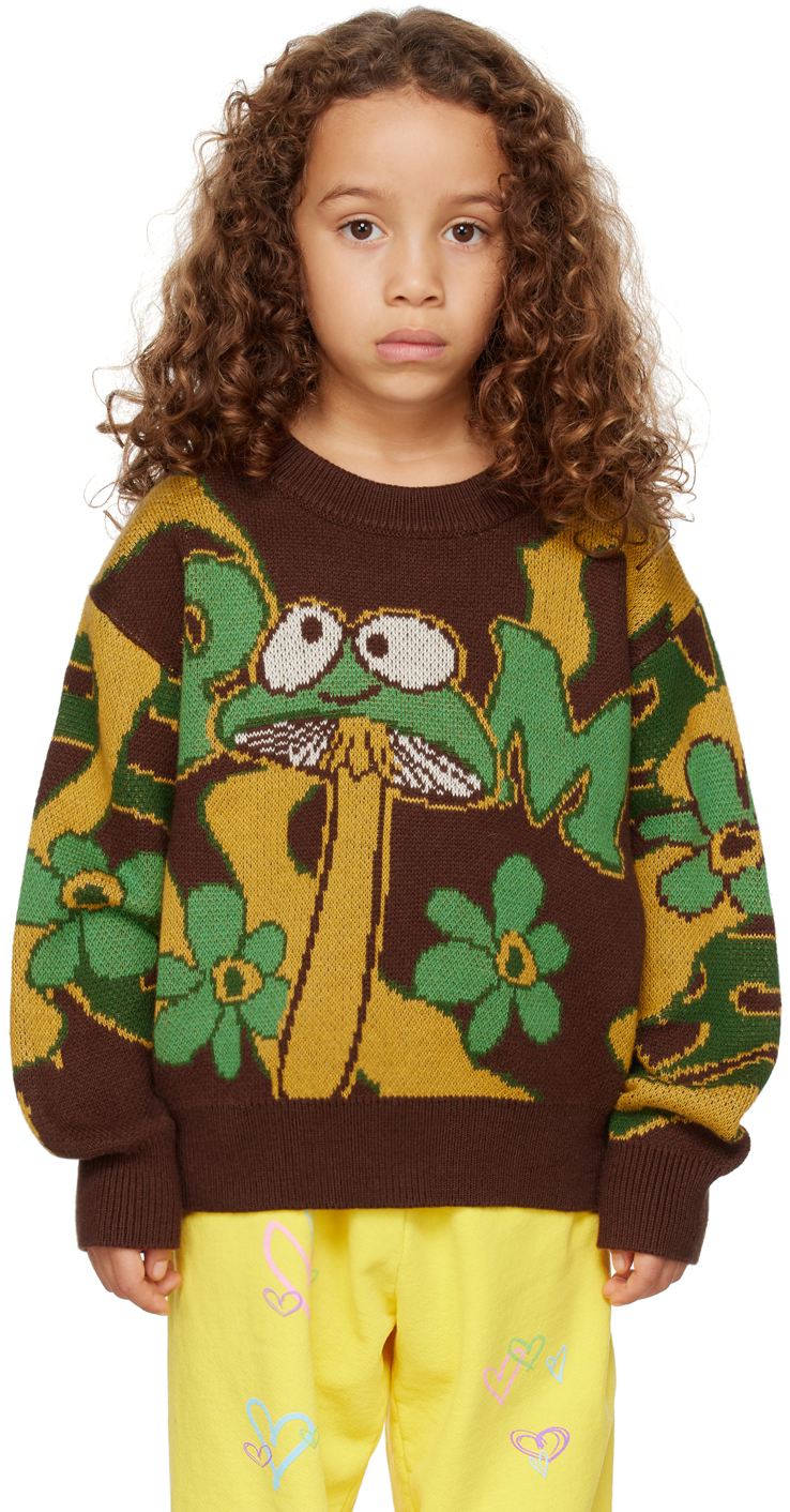 Perks And Mini Ssense Exclusive Kids Brown Shroom Sweater In Multi
