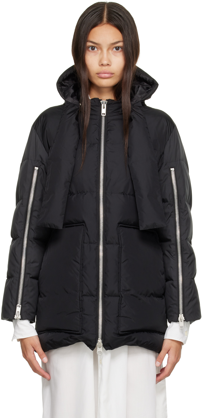 tao: Black Quilted Down Jacket | SSENSE UK