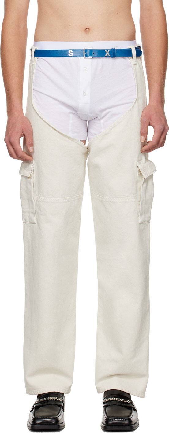 Tommy Jeans x Martine Rose White Chaps Jeans SSENSE Canada