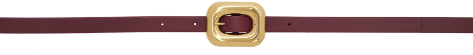 Bottega Veneta Burgundy Chain Link Belt In 2250 Barolo M Brass