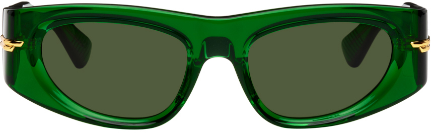 Bottega Veneta Green Cat-Eye Sunglasses