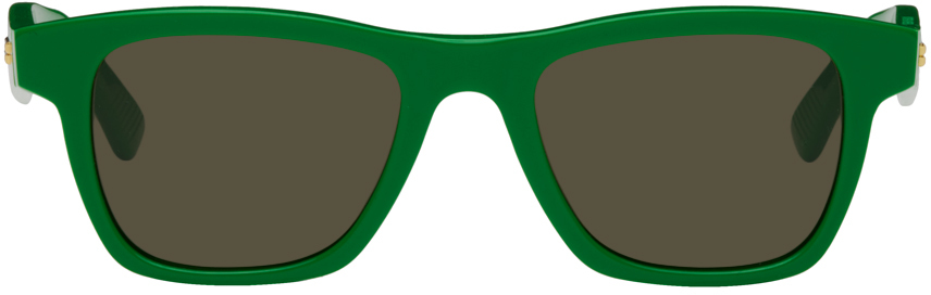 Bottega Veneta Green Square Sunglasses