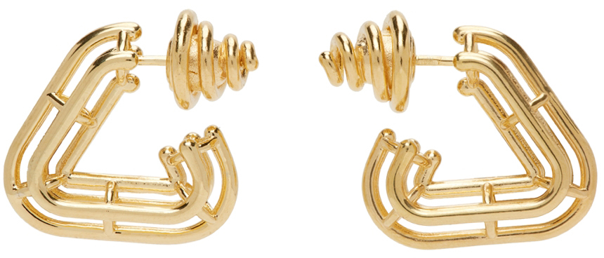 Bottega Veneta Gold Outline Earrings