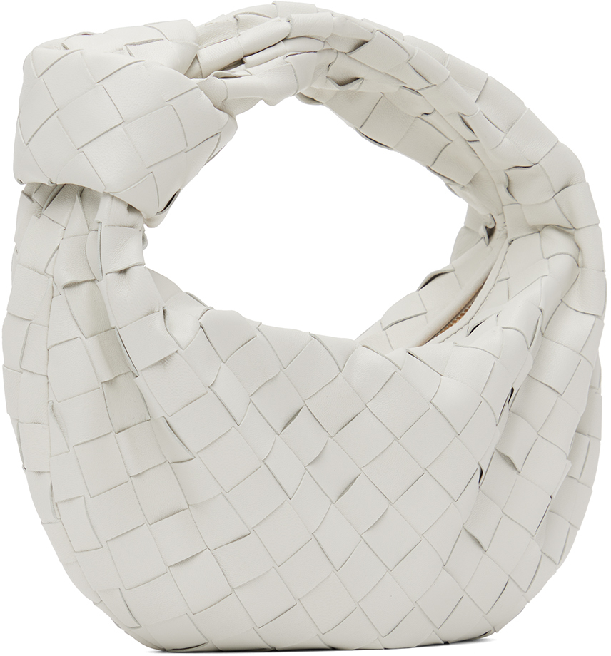 Bottega Veneta White Mini Jodie Bag In White/gold
