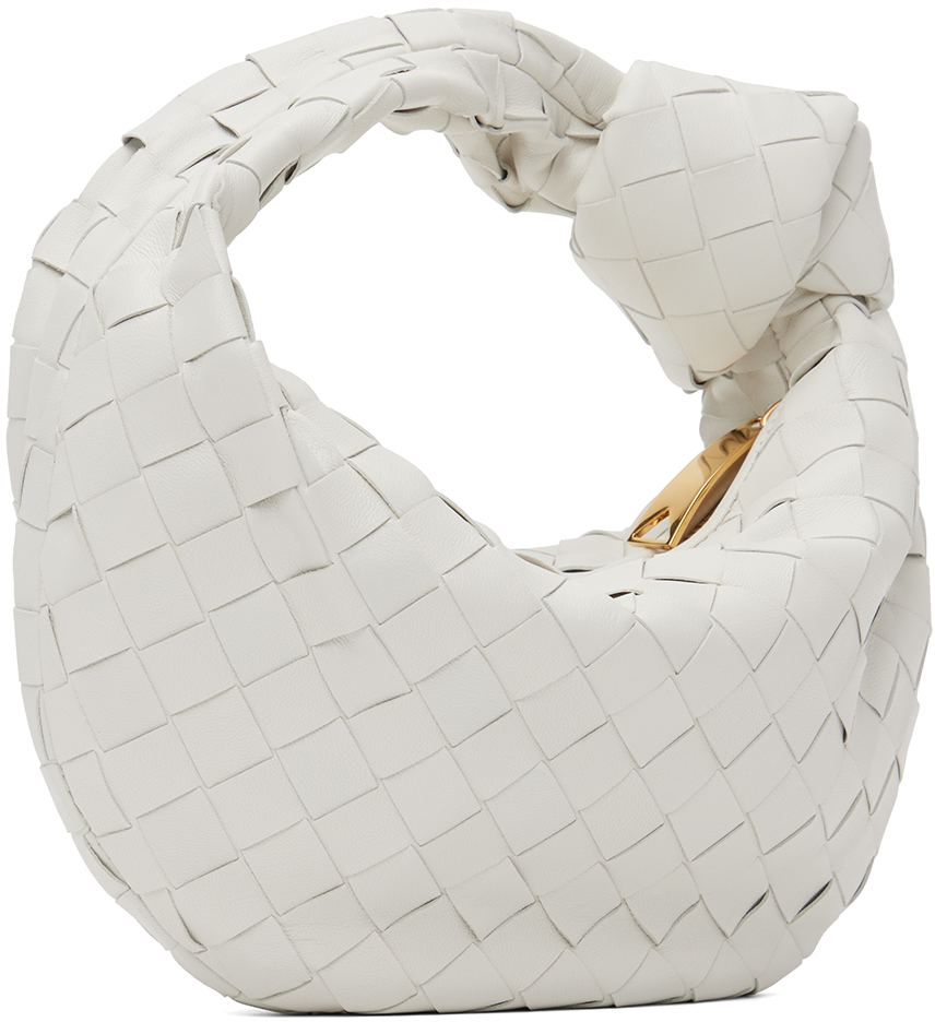 Bottega Veneta White Mini Jodie Bag In White/gold
