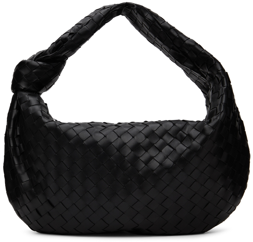 Bottega Veneta: Black Small Jodie Shoulder Bag | SSENSE Canada