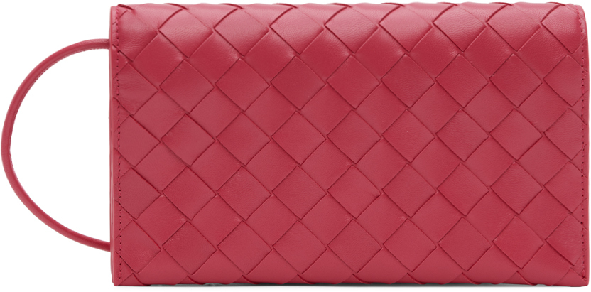 Bottega Veneta Pink Wallet On Strap Bag