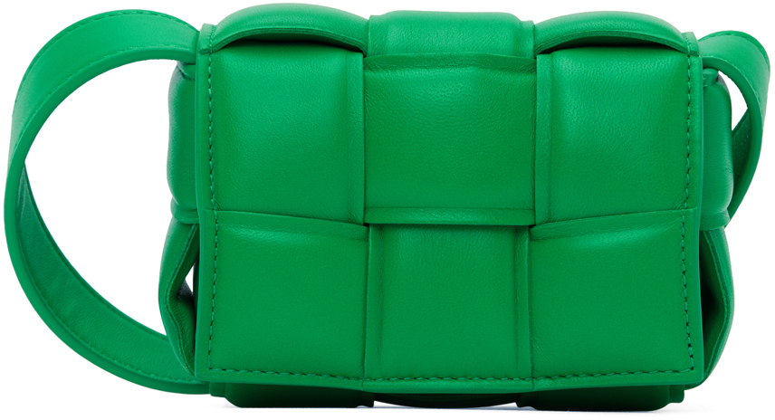 Bottega Veneta Candy Padded Cassette Leather Shoulder Bag Green