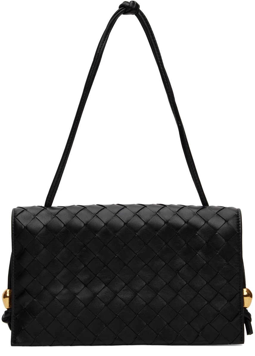 Bottega Veneta: Black 'Wallet On Strap' Bag | SSENSE Canada