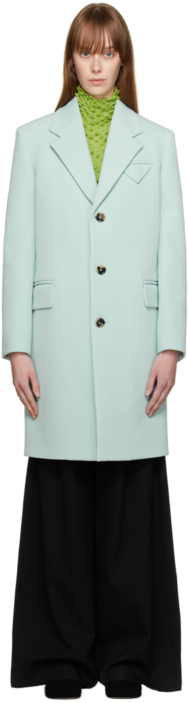 Blue Single-Breasted Coat