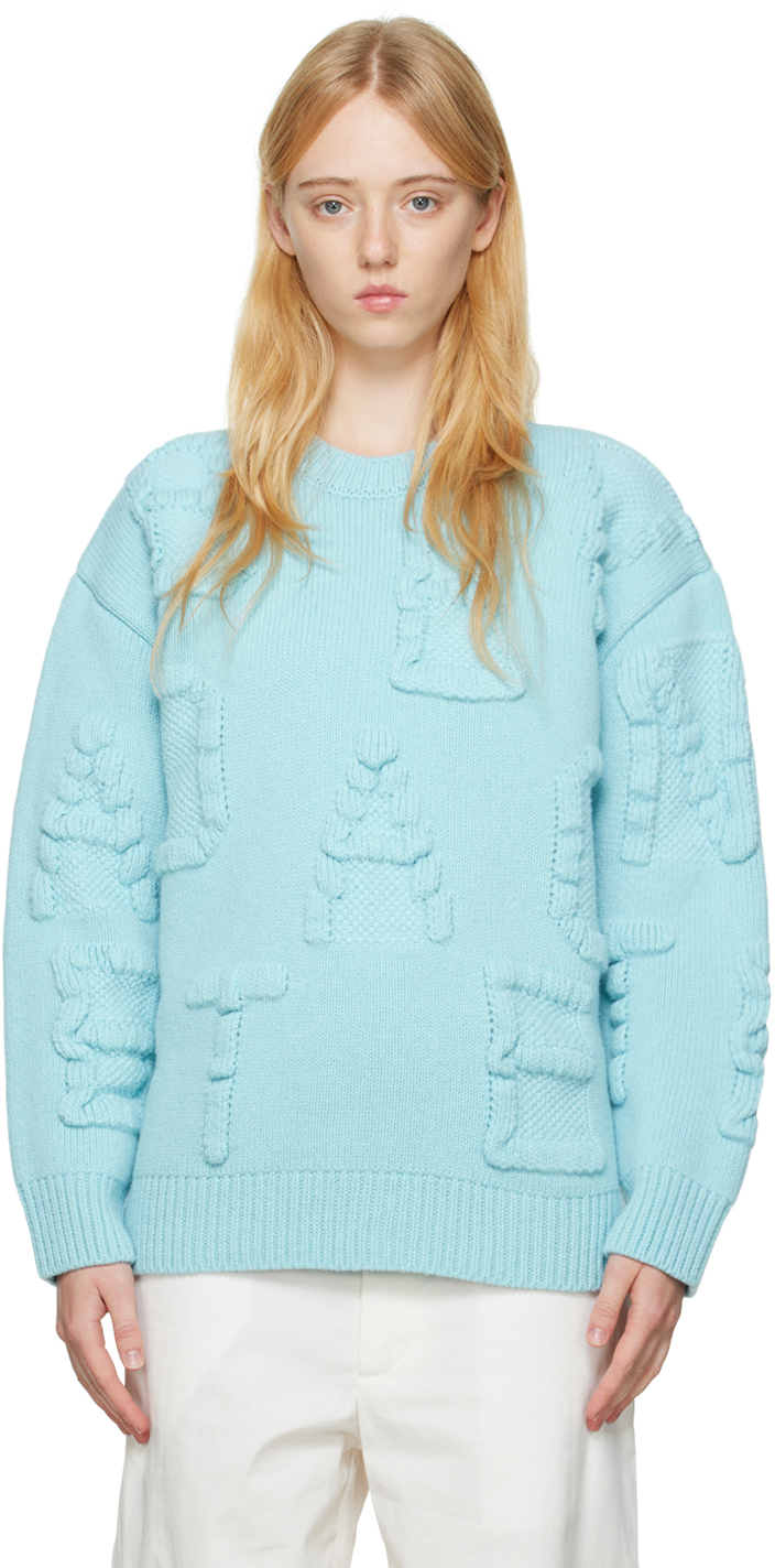 Bottega Veneta Blue Alphabet Sweater