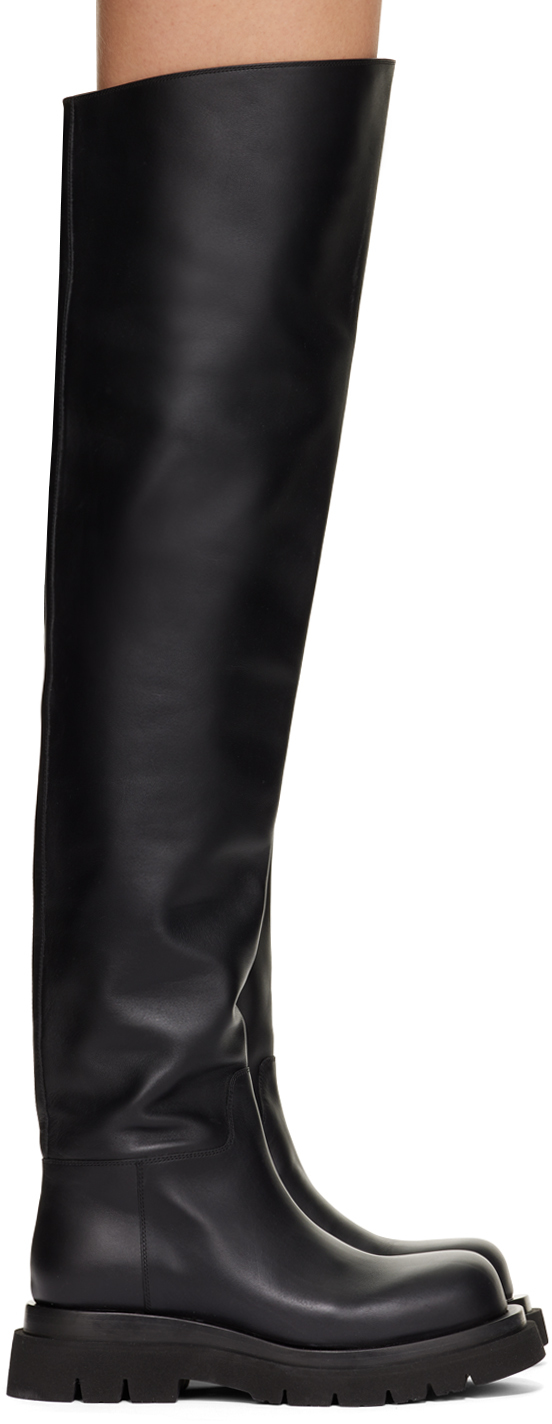 Bottega Veneta Black Lug Boots In 1000 Black